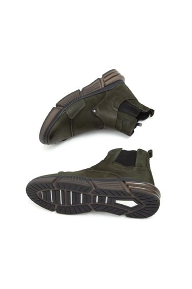  Valmenti Erkek Yeşil Hakiki Deri Casual Bot