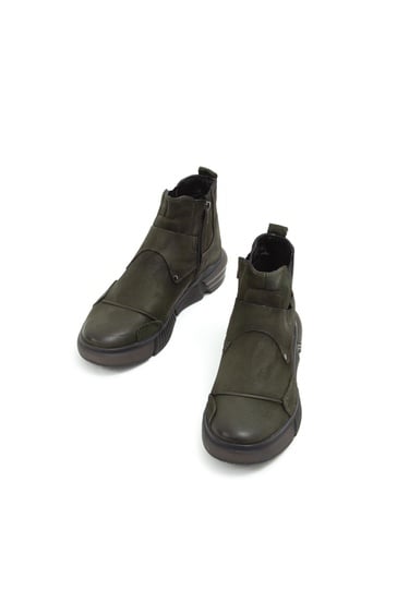  Valmenti Erkek Yeşil Hakiki Deri Casual Bot