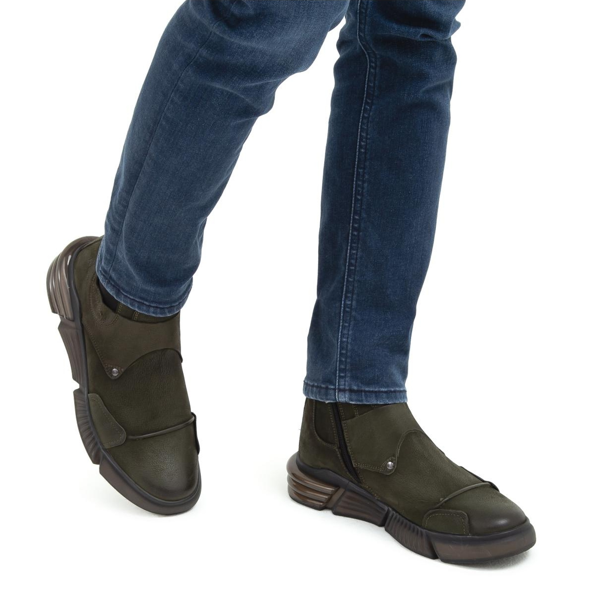 Valmenti Erkek Yeşil Hakiki Deri Casual Bot