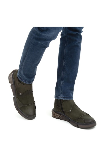  Valmenti Erkek Yeşil Hakiki Deri Casual Bot