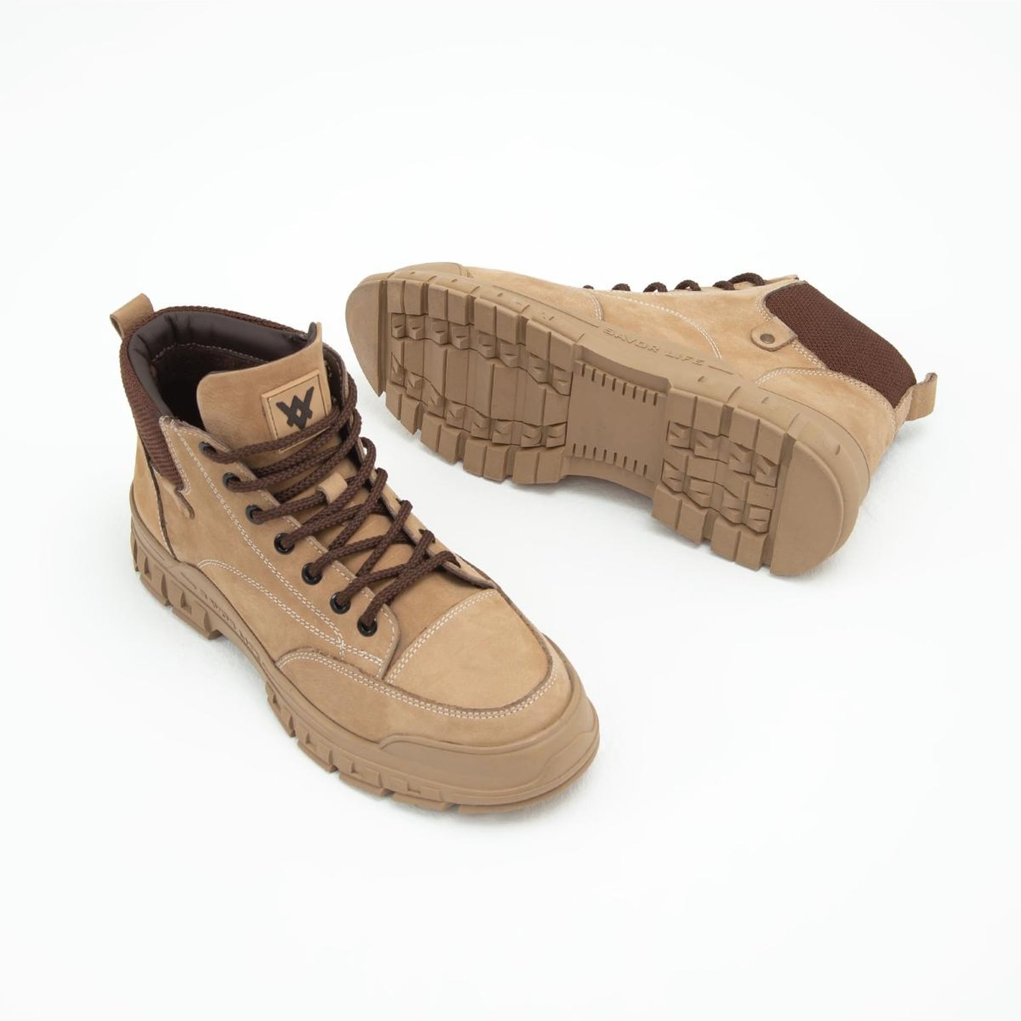 Valmenti Erkek Bej Nubuk Hakiki Deri Casual Bot