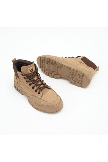  Valmenti Erkek Bej Nubuk Hakiki Deri Casual Bot