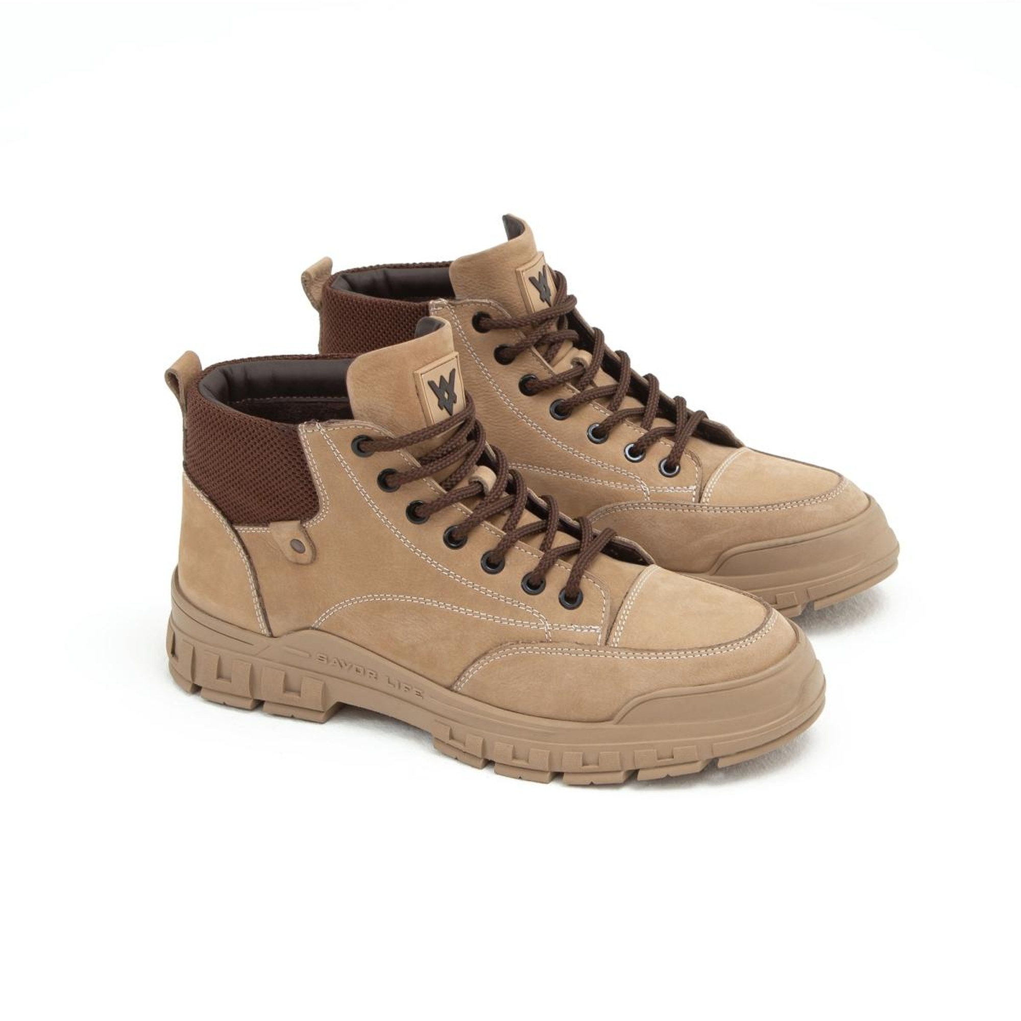 Valmenti Erkek Bej Nubuk Hakiki Deri Casual Bot