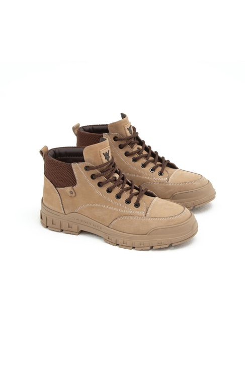  Valmenti Erkek Bej Nubuk Hakiki Deri Casual Bot