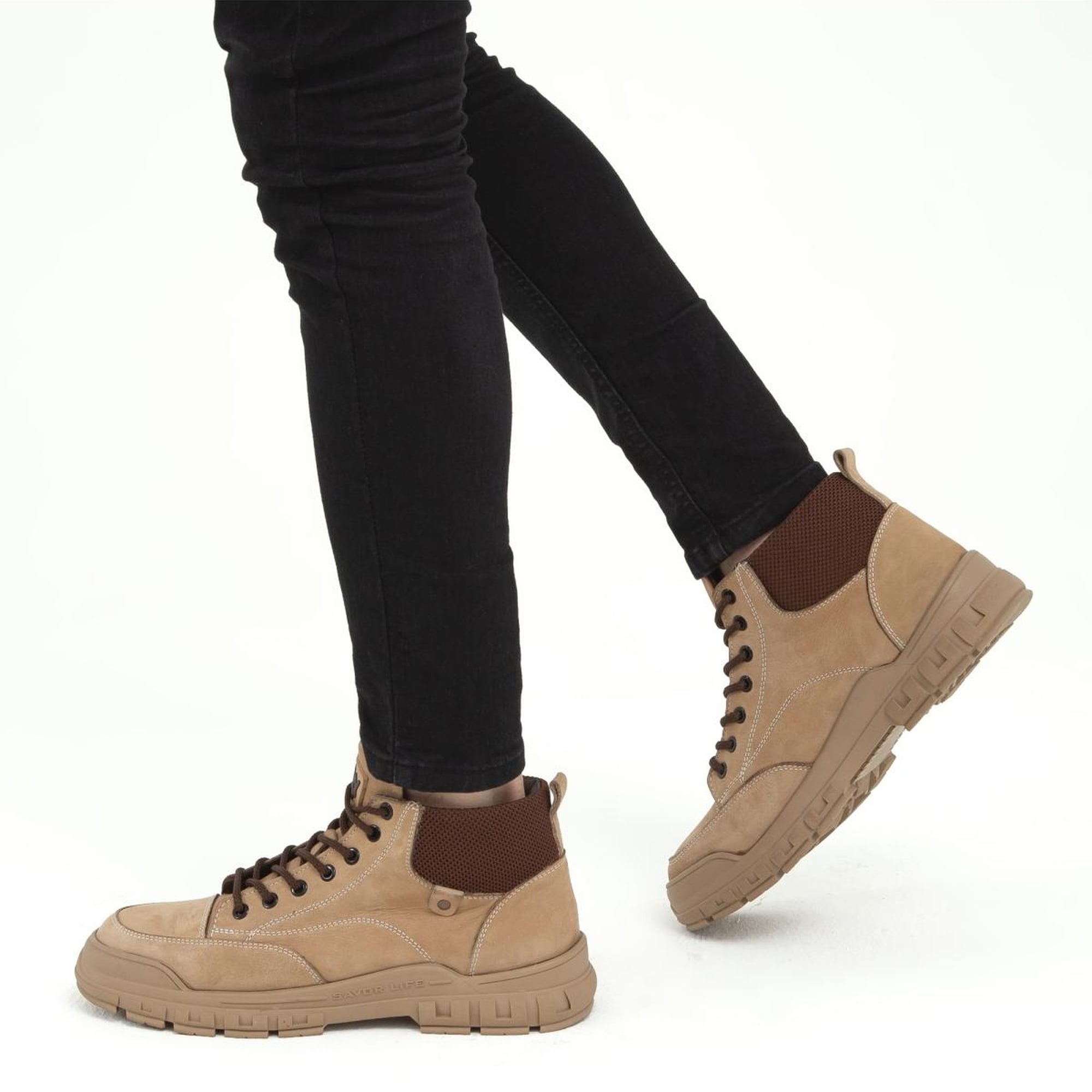 Valmenti Erkek Bej Nubuk Hakiki Deri Casual Bot