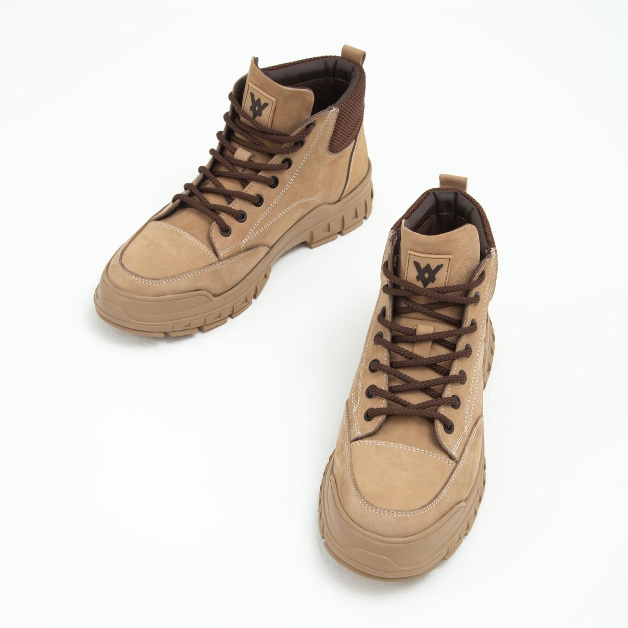 Valmenti Erkek Bej Nubuk Hakiki Deri Casual Bot