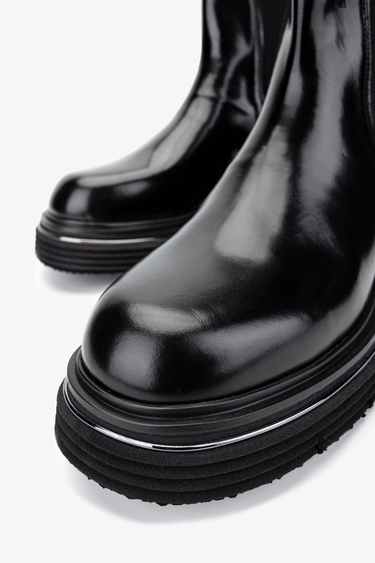  Valmenti Erkek Hakiki Deri Siyah Açma Casual Bot