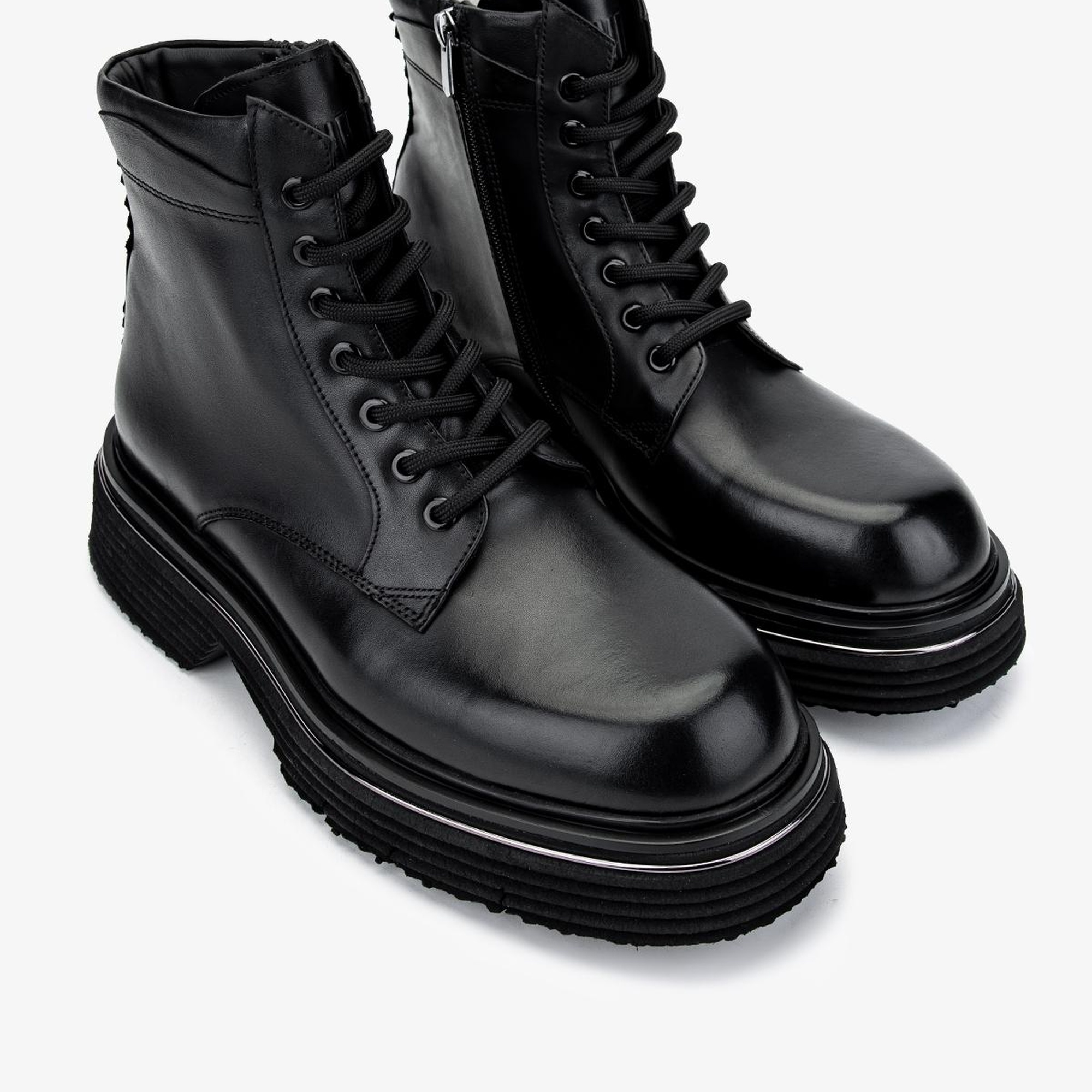 Valmenti Erkek Hakiki Deri Siyah Analin POSTAL Bot