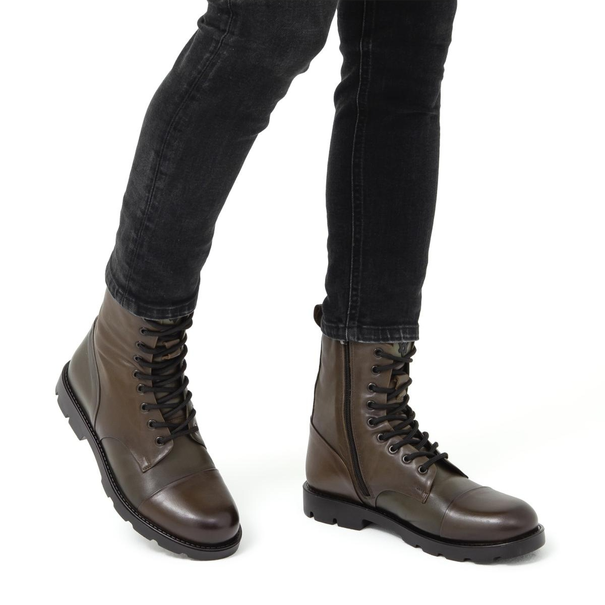 Valmenti Dabih Erkek Yeşil Hakiki Deri Casual Bot