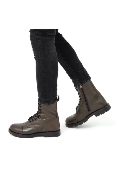  Valmenti Dabih Erkek Yeşil Hakiki Deri Casual Bot