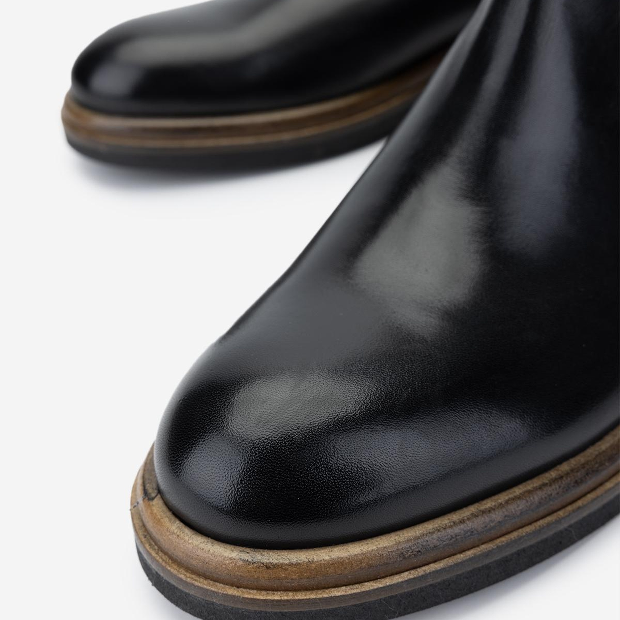 Valmenti Erkek Hakiki Deri Siyah Deri Casual Bot