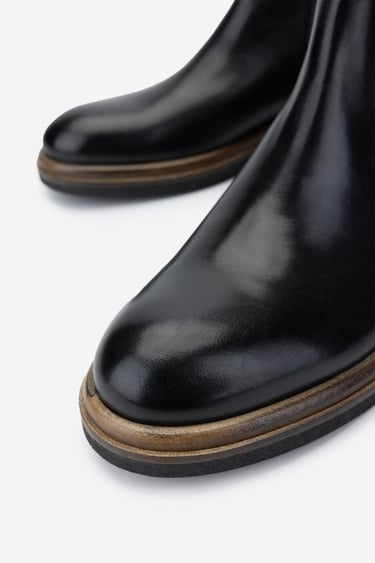  Valmenti Erkek Hakiki Deri Siyah Deri Casual Bot