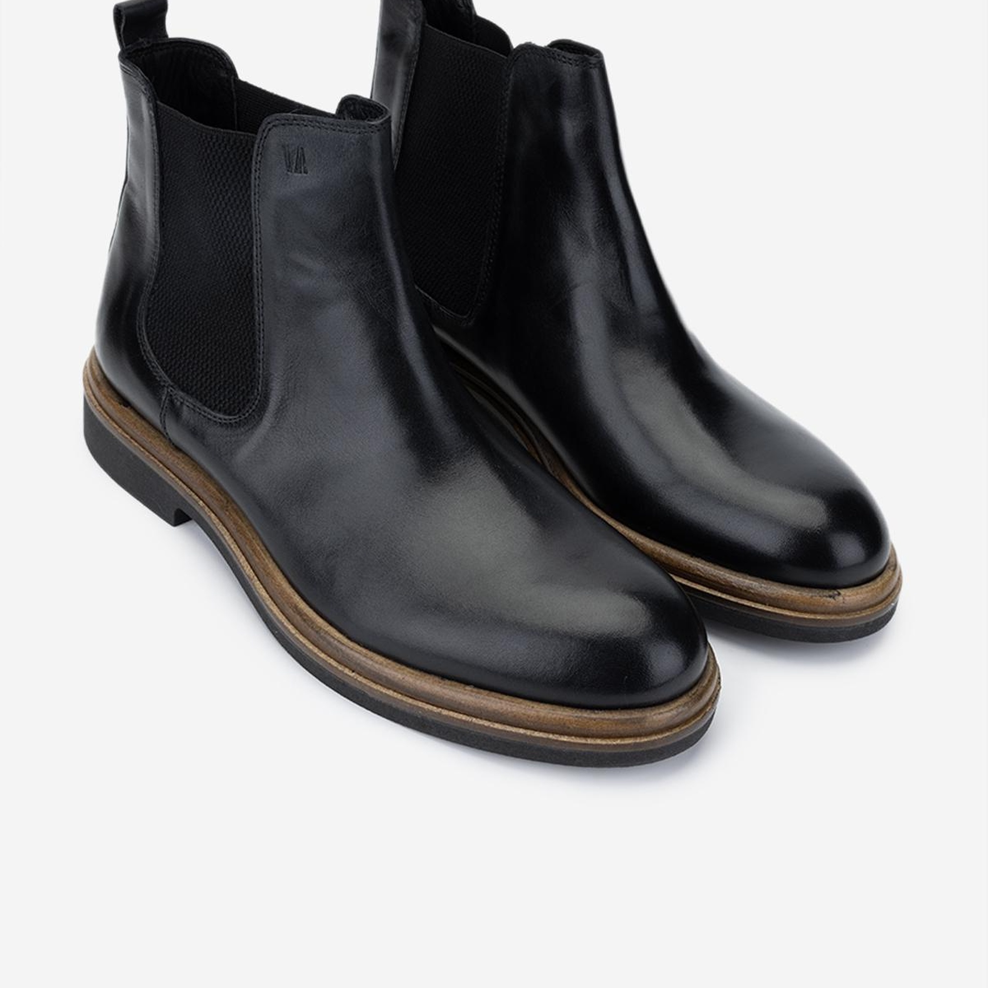 Valmenti Erkek Hakiki Deri Siyah Deri Casual Bot