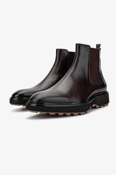  Valmenti Erkek Hakiki Deri Kahverengi Klasik Bot