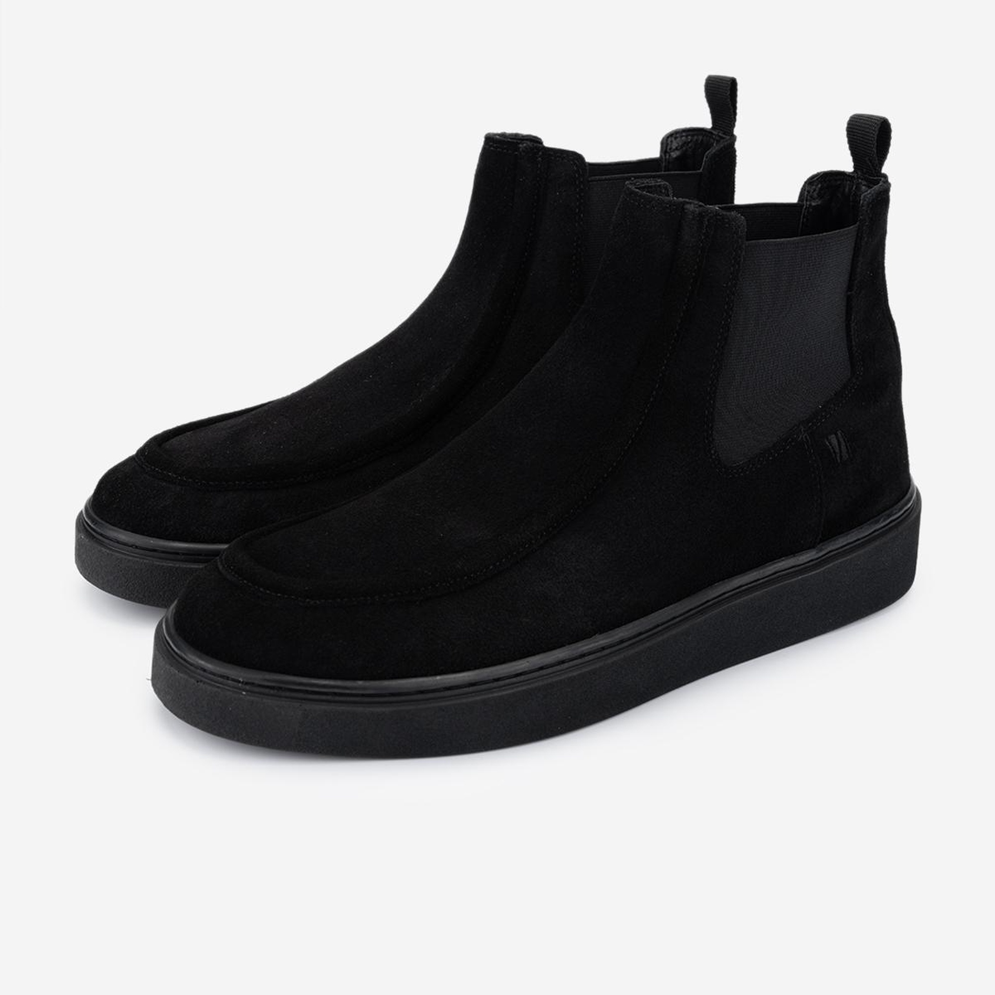 Valmenti Erkek Hakiki Deri Siyah Süet Casual Bot