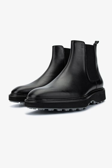  Valmenti Erkek Hakiki Deri Siyah Klasik Bot