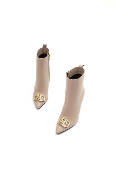  Tamer Tanca Kadın Hakiki Deri Bej Topuklu Bot
