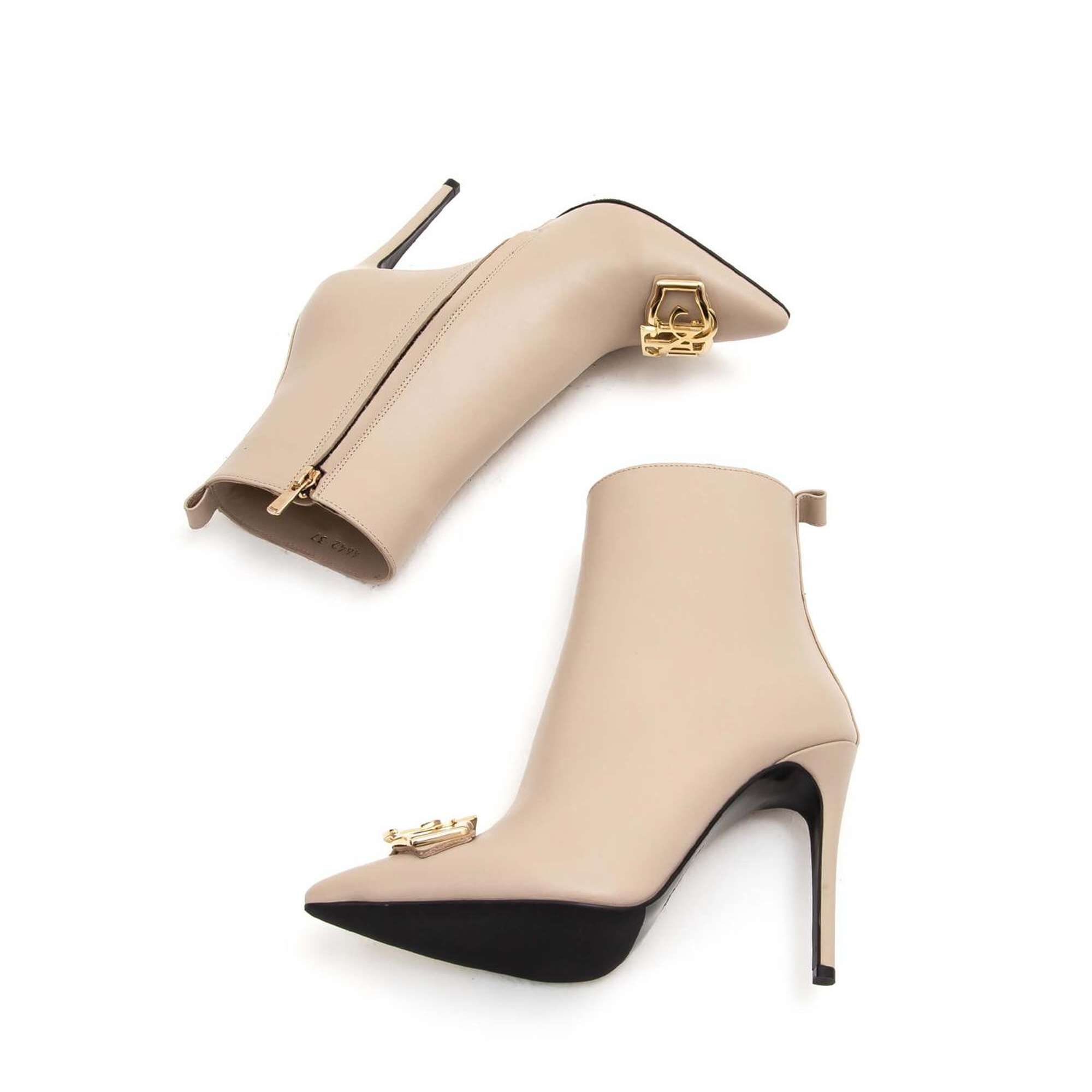 Tamer Tanca Kadın Hakiki Deri Bej Topuklu Bot