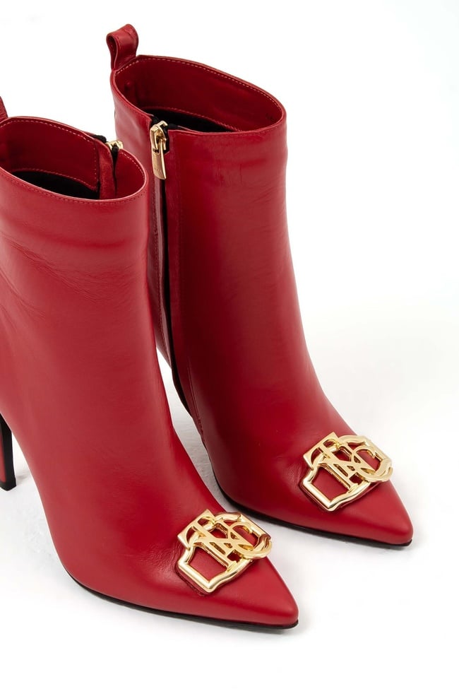  Tamer Tanca Kadın Hakiki Deri Kırmızı Topuklu Bot