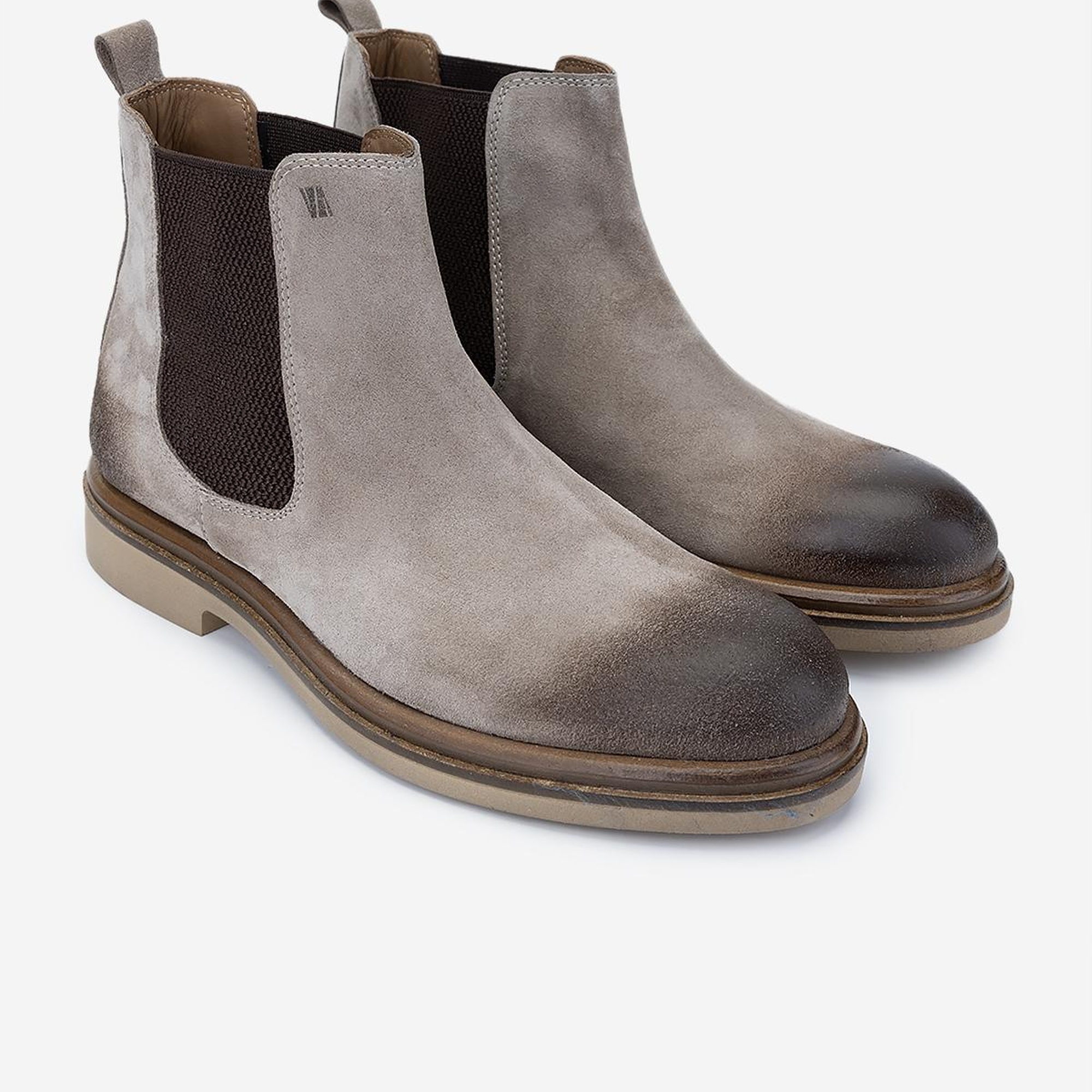 Valmenti Erkek Hakiki Deri Bej Süet Casual Bot