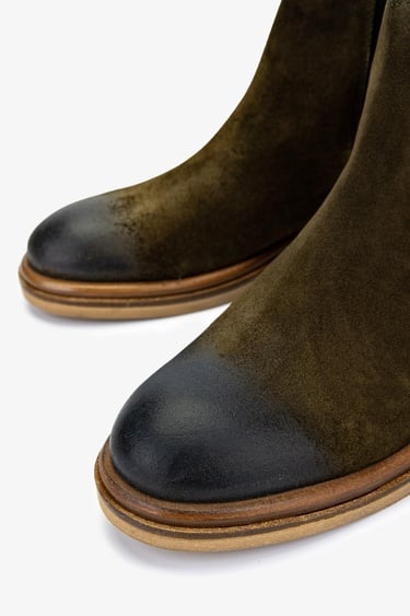  Valmenti Erkek Hakiki Deri Yeşil Casual Bot