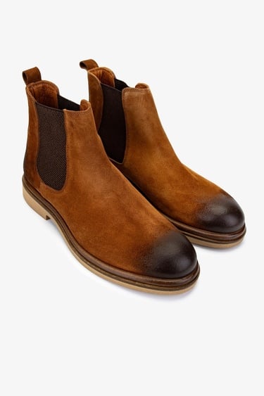  Valmenti Erkek Hakiki Deri Taba Süet Casual Bot