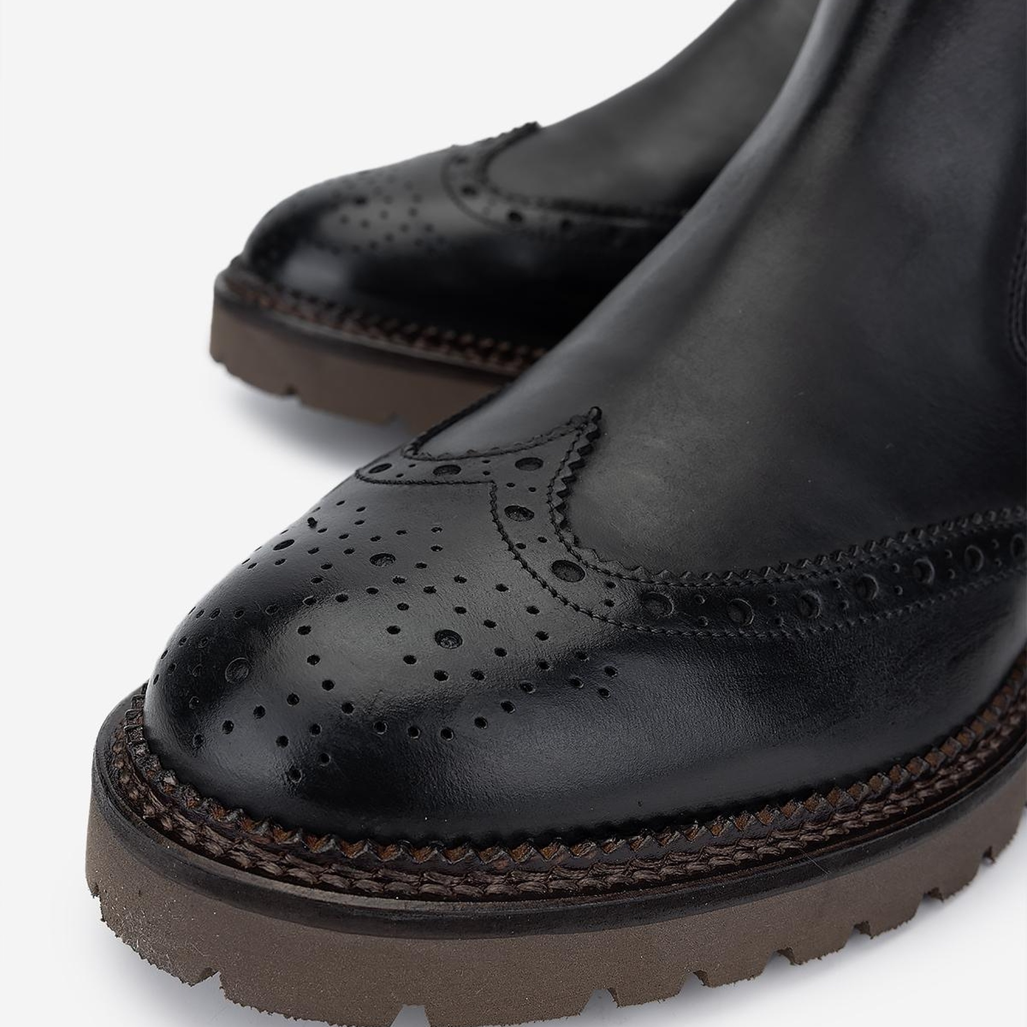 Valmenti Erkek Hakiki Deri Siyah Casual Bot