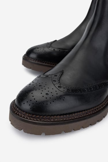  Valmenti Erkek Hakiki Deri Siyah Casual Bot