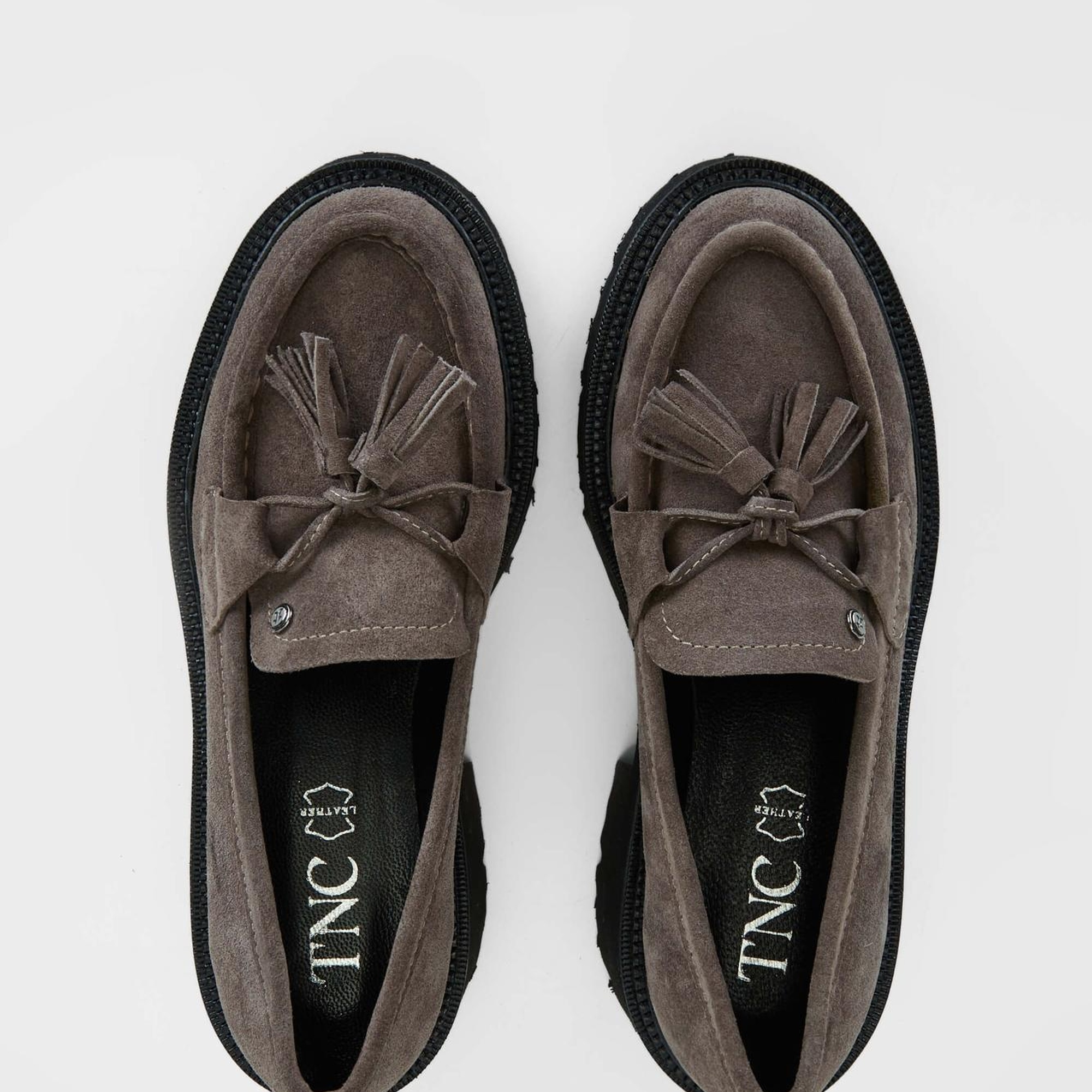 Tamer Tanca Kadın Hakiki Deri Gri Loafer Ayakkabı