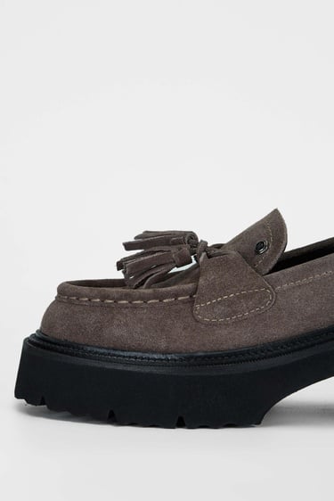  Tamer Tanca Kadın Hakiki Deri Gri Loafer Ayakkabı