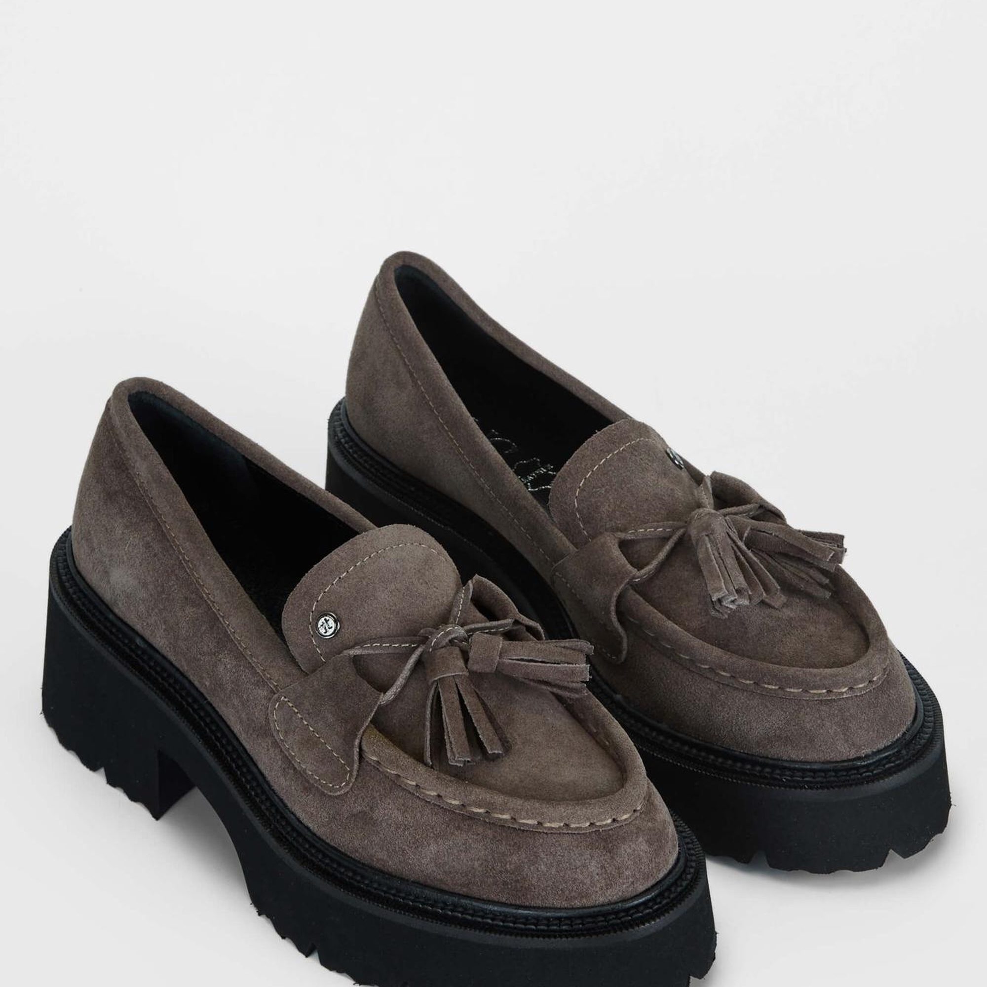 Tamer Tanca Kadın Hakiki Deri Gri Loafer Ayakkabı