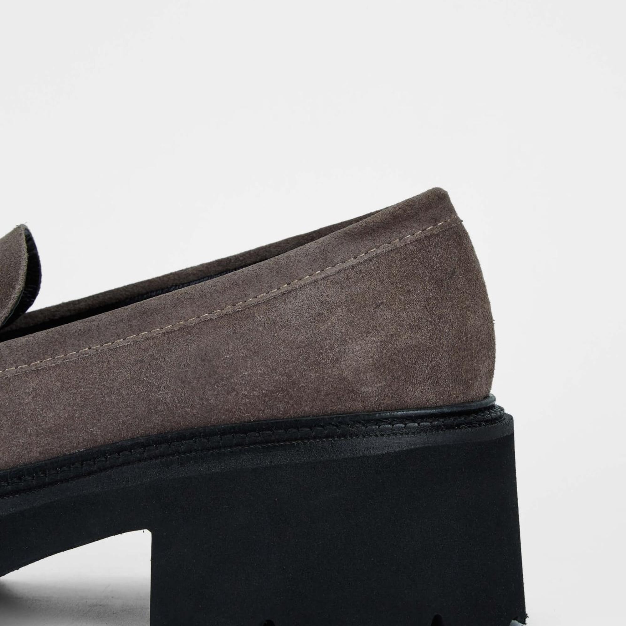 Tamer Tanca Kadın Hakiki Deri Gri Loafer Ayakkabı