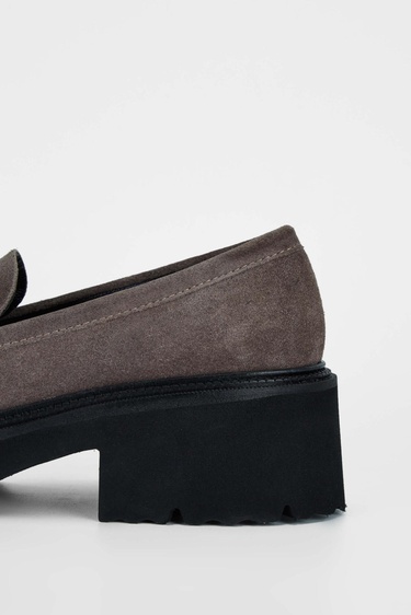  Tamer Tanca Kadın Hakiki Deri Gri Loafer Ayakkabı