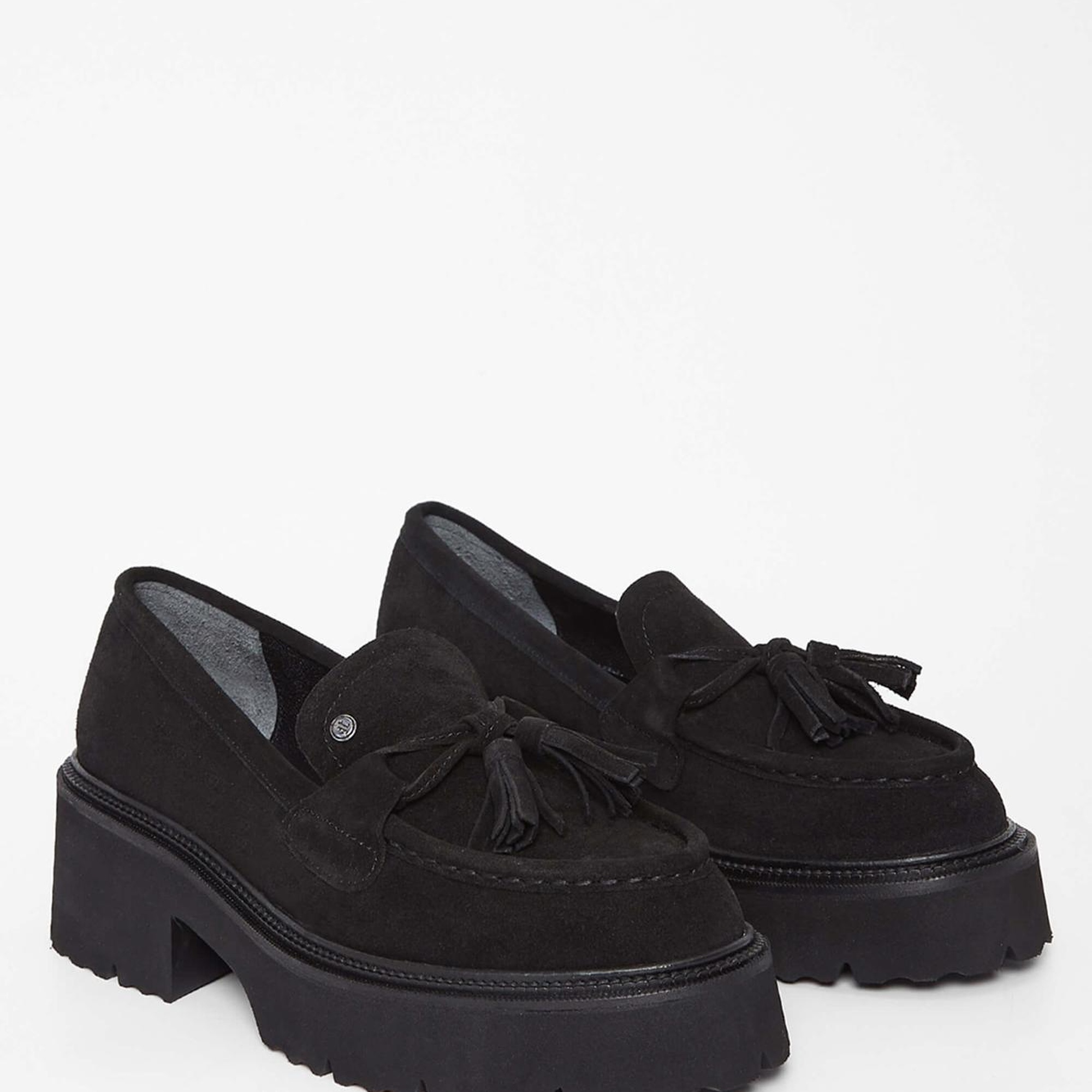 Tamer Tanca Kadın Hakiki Deri Siyah Süet Loafer Ayakkabı