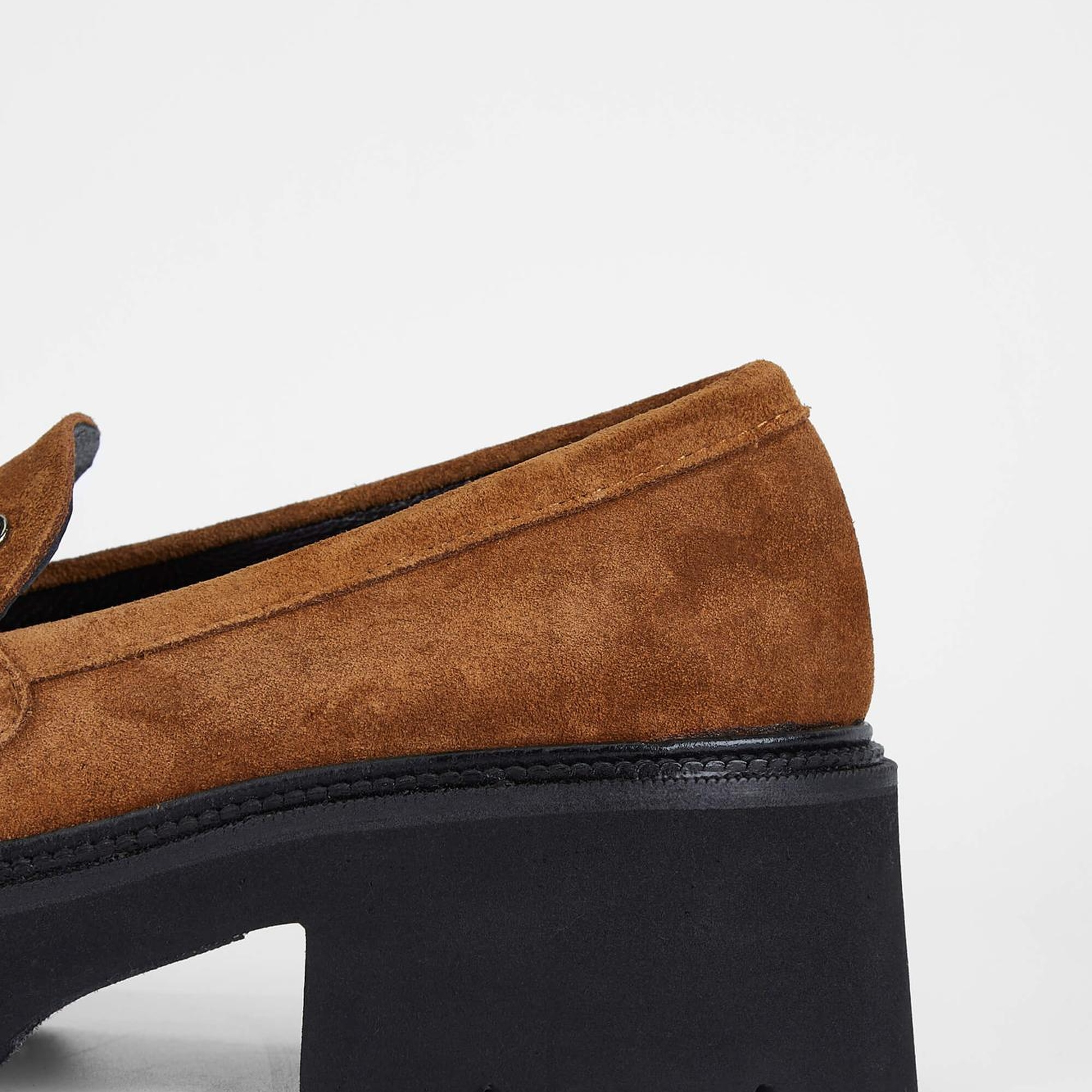 Tamer Tanca Kadın Hakiki Deri Taba Süet Loafer Ayakkabı