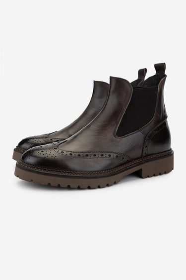  Valmenti Erkek Hakiki Deri Casual Bot