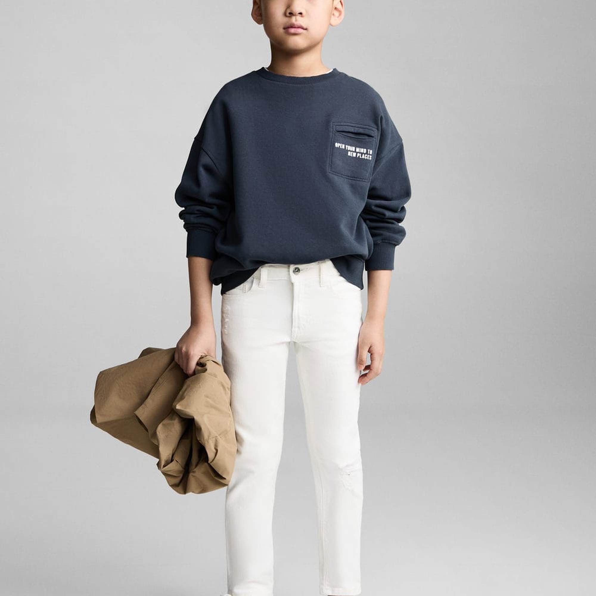 Mango Çocuk Slim Fit Jean Beyaz