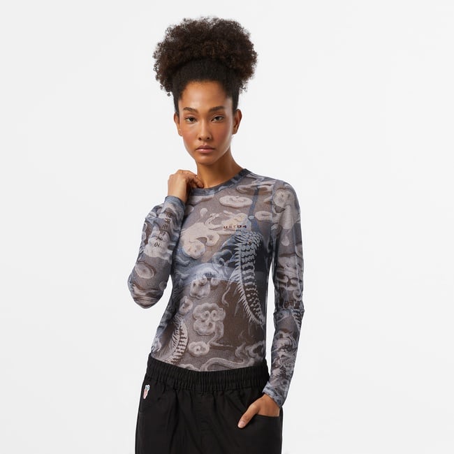  UNITED4 Kadın Beyaz Detaylı Siyah T-Shirt