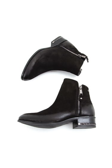  Tamer Tanca Kadın Hakiki Deri Siyah Nubuk Klasik Bot