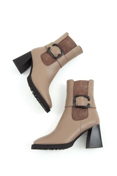  Tamer Tanca Kadın Hakiki Deri Vizon Topuklu Bot