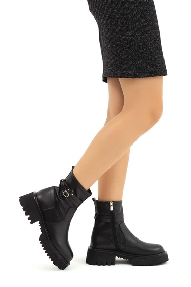  Tamer Tanca Kadın Hakiki Deri Siyah Günlük Bot