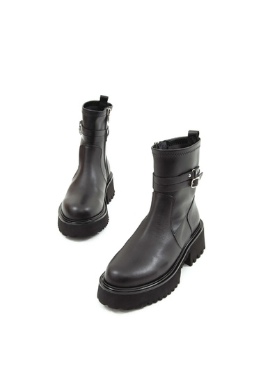  Tamer Tanca Kadın Hakiki Deri Siyah Günlük Bot