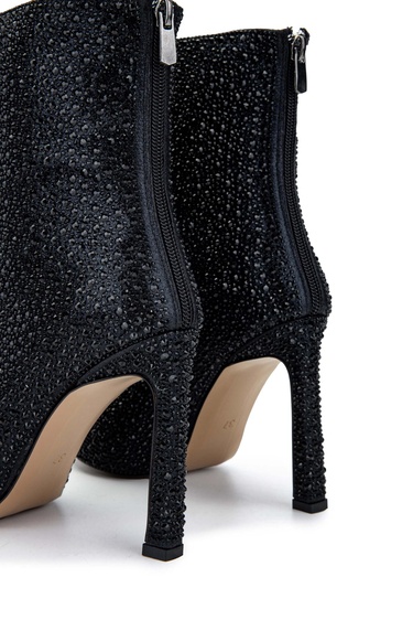  Tamer Tanca Kadın Hakiki Deri Siyah Topuklu Bot