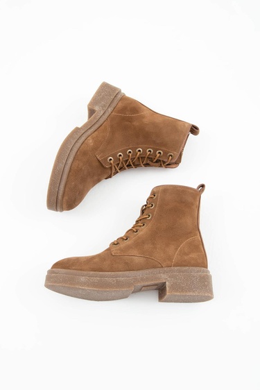  Tamer Tanca Kadın Hakiki Deri Taba Süet Casual Bot