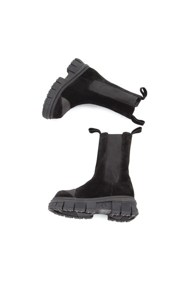  Tamer Tanca Kadın Hakiki Deri Siyah Süet Casual Bot