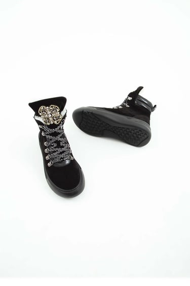  Tamer Tanca Kadın Hakiki Deri Siyah Süet Casual Bot