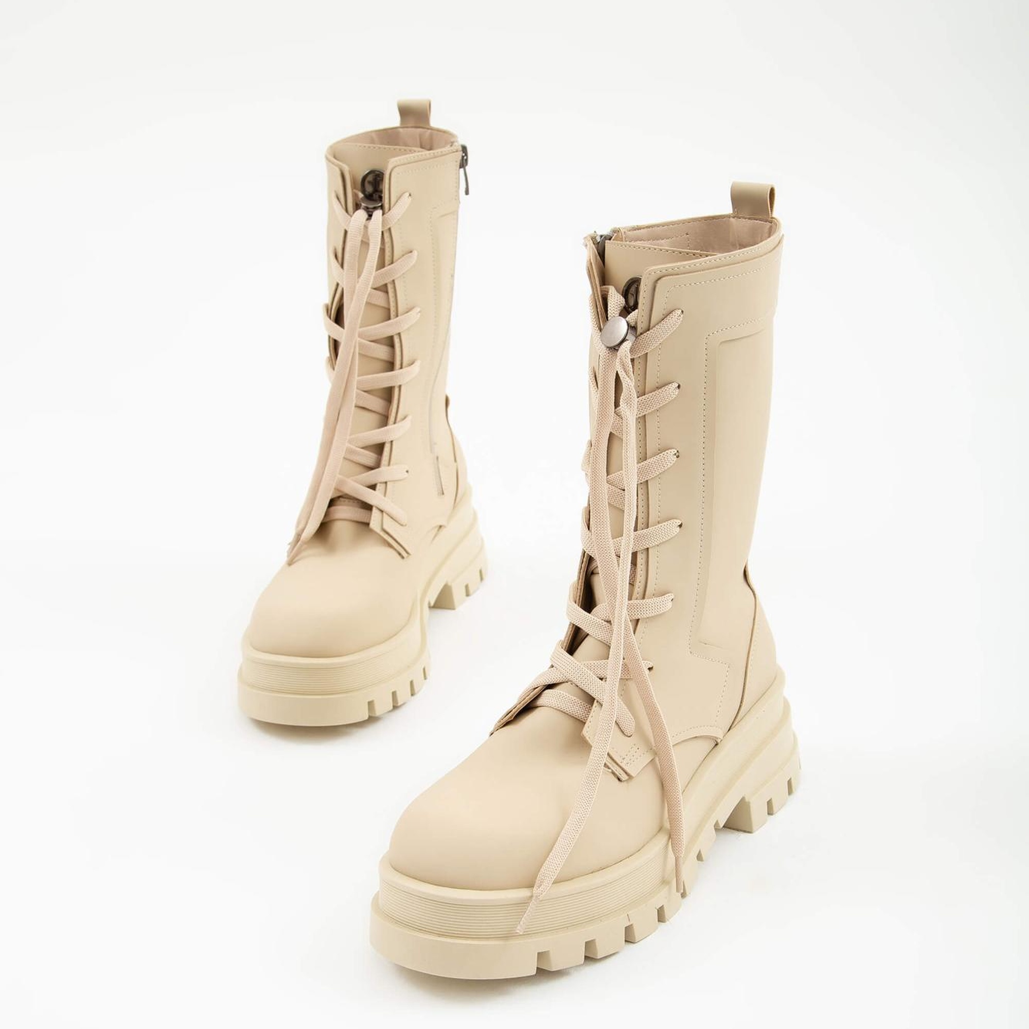 Tamer Tanca Kadın Hakiki Deri Bej POSTAL Bot