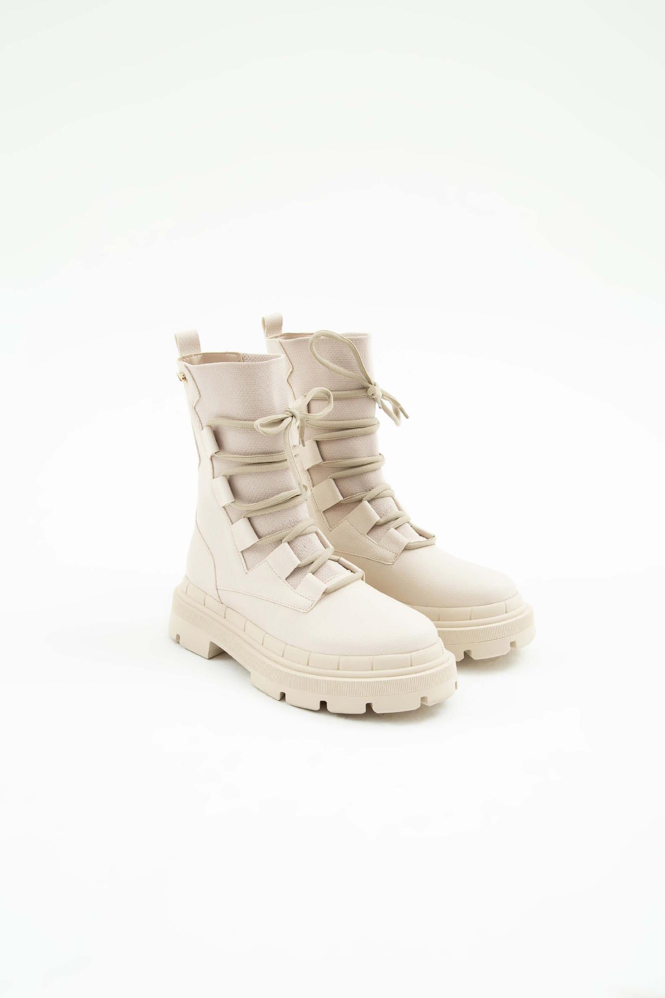  Tamer Tanca Kadın Hakiki Deri Ekru Casual Bot