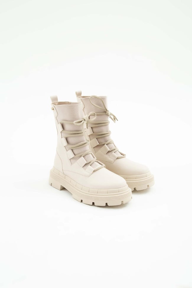  Tamer Tanca Kadın Hakiki Deri Ekru Casual Bot