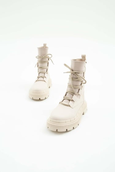  Tamer Tanca Kadın Hakiki Deri Ekru Casual Bot